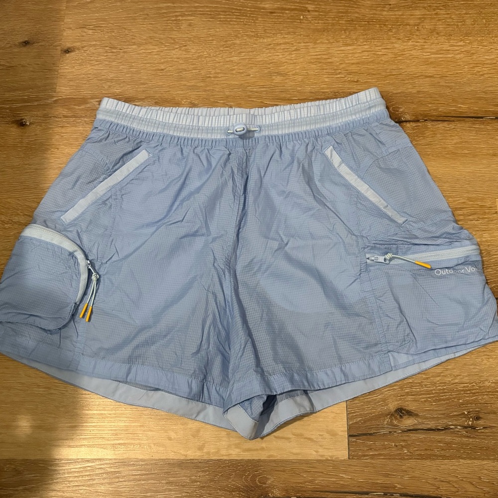 Outdoor Voices Windbreaker Cargo / Utility Shorts in Blue - Picture 2 of 11